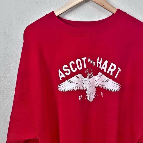 ASCOT + HART Red Pullover Top Sweatshirt Long Sleeve Crewneck Crew Neck | 2X - Picture 2 of 5